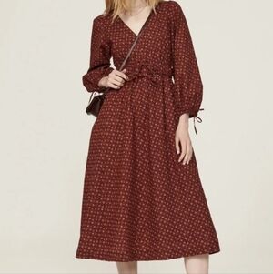 Madewell Floral Puff Sleeve Midi Dress Size Medium